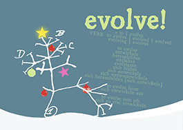 Postkarte (Weihnachten): evolve!